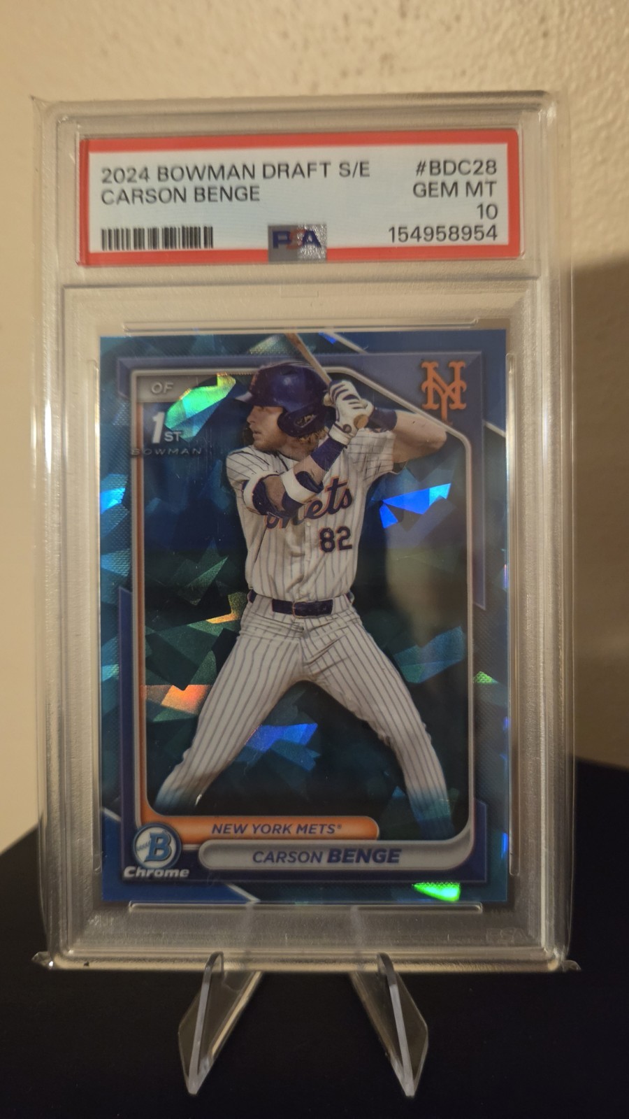 2024 Bowman Draft Sapphire Edition Carson Benge 1st Bowman #BDC-28 PSA 10