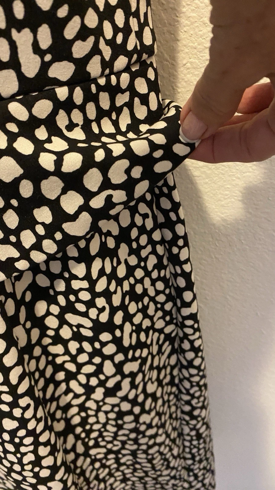 VETEMENTS Abito smanicato Ann Taylor taglia 12 nero bianco fantasia aderente