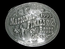 UD15116 NOS NFR 1995 NATIONAL FINALS RODEO HESSTON COLLECTOR BELT BUCKLE