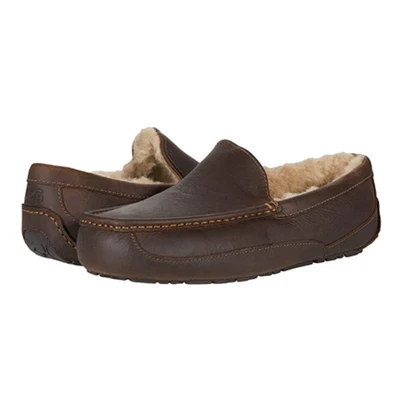 UGG Mens Ascot Matte Slippers US 8 EU 41 Brown Leather NIB - Image 1 of 4
