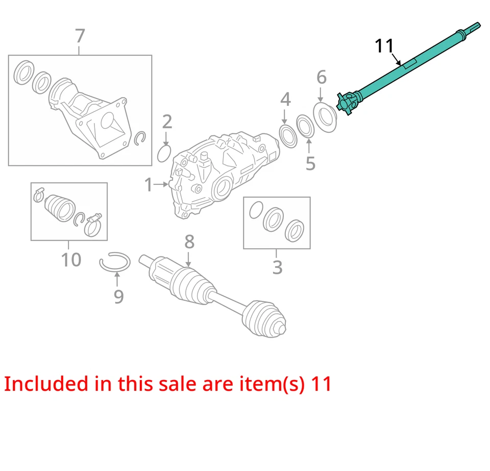 BMW M5 F90 Front AWD Driveshaft Assembly 2018 2019 2020 2021 2022 2023 OEM - Image 3 of 4