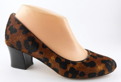 $350 COLE HAAN CHELSEA Leopard Printed Calf Hair Designer Mid Heel Pumps 7 - Picture 2 of 4
