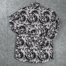 Barabas Button Up Dress Shirt Mens Medium Black Geometric Swirl
