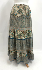 Maxi gonna zingara vintage new look bohemien hippy lunga a strati impreziosita taglia 14