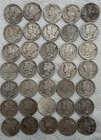 silver mercury dimes lot of 35 Mixed dates. 90% Silver