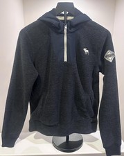 Abercrombie Kids Size 15/16 Navy Fleece Hoodie Sweatshirt Jacket