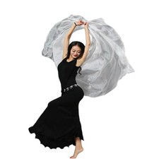 Real Veils Light Silk Belly Dance Hand Veil Silk 250x114cm Stage Performance