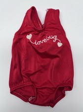 Vtg Carters Preemie Love Bug Butterfly Swimsuit Bathing Suit Red Hearts 3 6 12