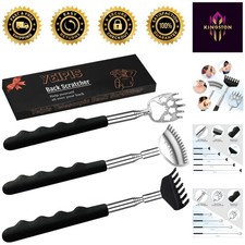 3-Pack Telescoping Back Scratcher Set - Bear Claw  Rake Claws - Luxury Gift Box