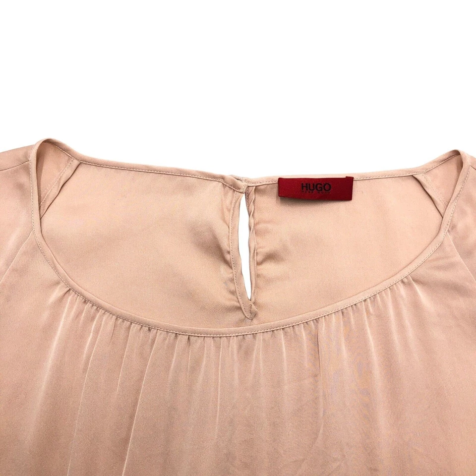 HUGO BOSS Camisa Casual Formal Catoni1 Manga Corta 92% Seda Mujer Talla UK: 10-, - Imagen 4 de 4