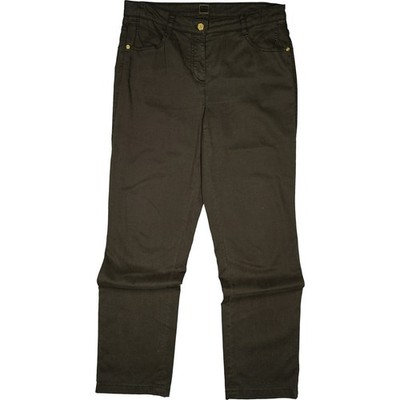 Basler 42 L32 Jeans Trousers Brown Womens Norma Stretch High Rise Straight Leg W32 XL