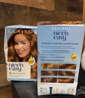 CLAIROL NICE N EASY 3 TONES + HLIGHTS HAIR COLOR 2 PK #6.5 LIGHTEST GOLDEN BROWN