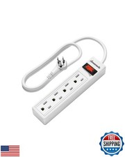 DEWENWILS 4 Outlets Power Strip, 2FT Short Cord with Flat Angled Plug, Portab