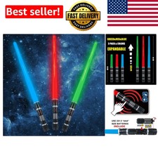 3-Color LED Light-Up Sabers Motion Sensitive Toy for Halloween Dress Up
