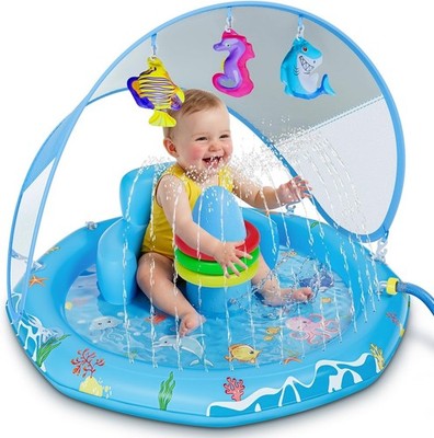 Best Verdenu Baby Splash Pad with Canopy, Play Mat Sprinkler, Toddler Sprinkler