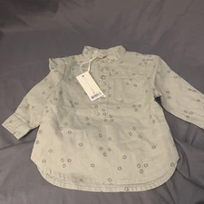 Rylee + Cru Mason Shirt Bandanna Print 3-6 Months 1/4 Button NWT Sage