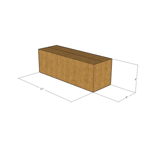 50 12x4x4 Kraft Brown Corrugated Shipping Boxes 32 ECT Single-Wall New - 第 1/4 張圖片