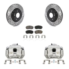 Front Brake Slotted Rotors Pads Calipers Kit for Kia Optima Niro 2016-2022 oe9J