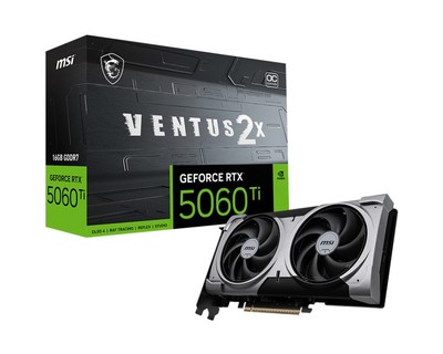 MSI GeForce RTX 5060 Ti 16G GAMING VENTUS 2X OC PLUS 16GB GDDR7 Grafikkarte H...