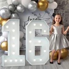 Marquee Numbers 4 Feet Tall: Large 16th Birthday Decorations for Her Him 4FT ...