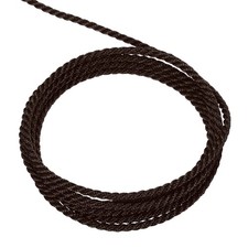 Twisted Cord Trim, 16 Yard 2mm 3-Ply Twine Braided Rope Thread, Dark Brown