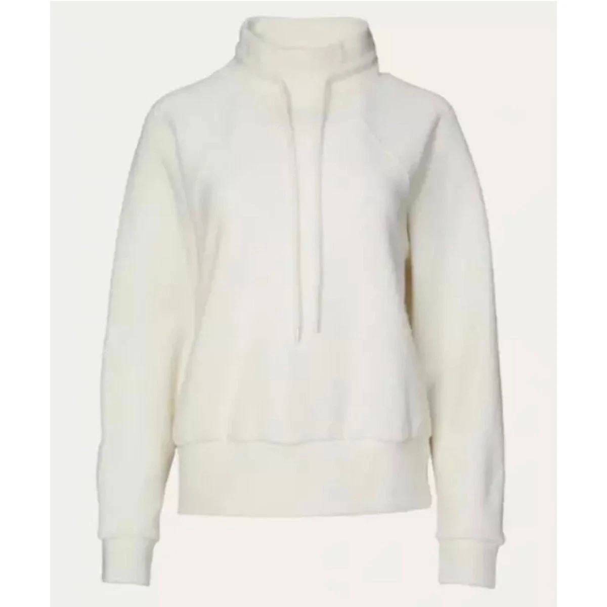 OFF WHITE Felpa Varley Maceo finto collo testurizzato pullover avorio donna piccola spiaggia accogliente