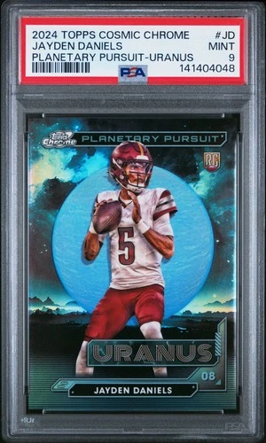 4048 Jayden Daniels 2024 Topps Cosmic Chrome Uranus Planetary Pursuit RC PSA 9
