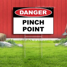 PINCH POINT Danger Indoor Outdoor Yard Sign with metal stakes