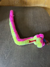 rhode island novelty plush Vintage Snake Pink Yellow Stuffed Animal