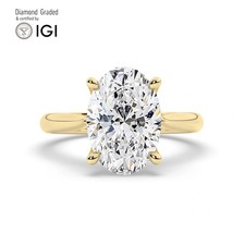 Oval Diamond Engagement Ring 18k Yellow Gold Labgrown 3 Ct Solitaire