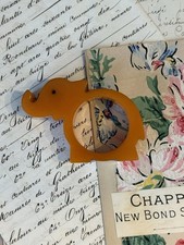 1950’s Bakelite Napkin Ring Animal Elephant Orange Rare Unusual Collectible Gift