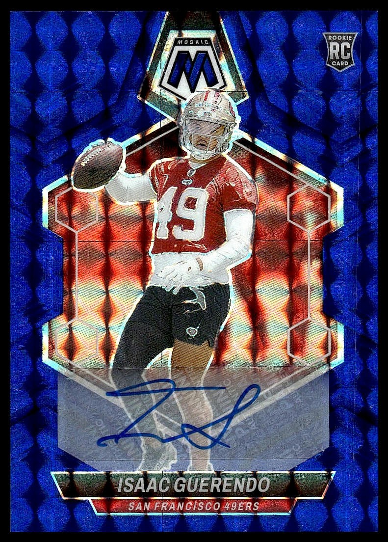 2024 Panini Mosaic MOSAIC BLUE/99 / Isaac Guerendo ROOKIE AUTOGRAPH / 53/99