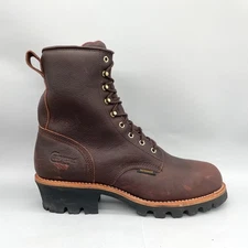 Chippewa Mens 13M Boots Brown Leather Steel Toe Insulated Waterproof Logger Work