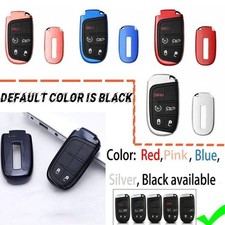 1x Soft Remote Key Shell Cover For Dodge Charger Challenger Jeep Cherokee Black