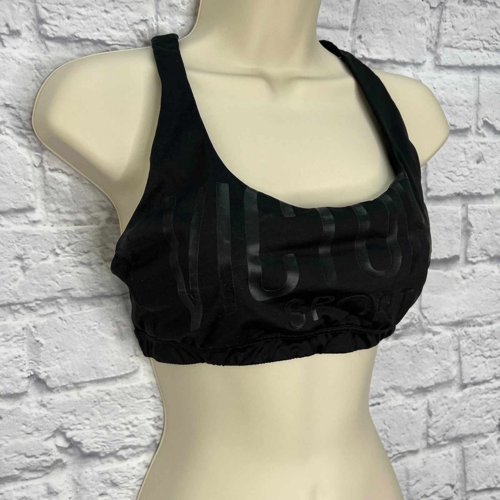victoria-secret-vs spell out logo strappy crossover tank-bra