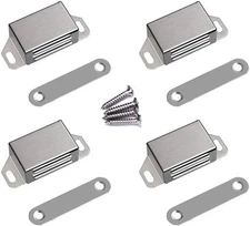 4-Pack Heavy Duty 30lb Magnetic Door Catches, Stainless Steel Cabinet Latches