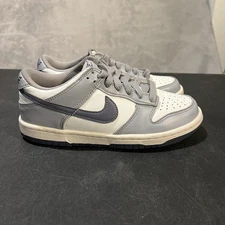 Nike Dunk Low Shoes Youth Size 4Y Gray White Leather Sneakers FB9109-101