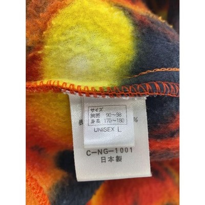 salomon Fleece Jacket Size L Polyester All-Over Print Flame Men