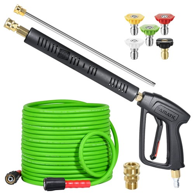 #ad Pressure Washer and Hose 50 FT Flexible Hose with Stainless Steel Extension ... $132.27