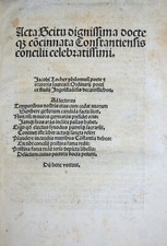 INCUNABULA CONSTANZER COUNCIL 1ST EDITION CONCILIUM HUS WYCLIF HAGENAU COMPLETE 1500