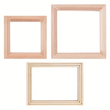 1Set 6Pcs 3 Sizes Mini Photo Picture Frame 6pcs Wood Dollhouse Frame
