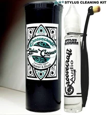 Turntable Stylus Cleaning Kit Brush & Fluid for record player cartridge / needle