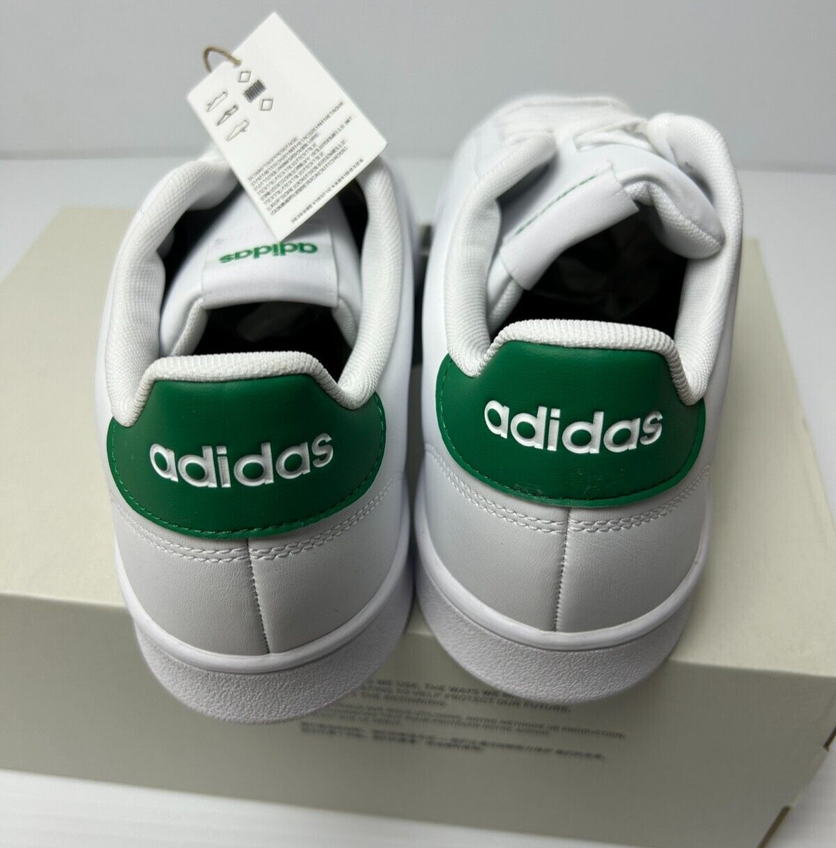 Adidas Advantage White Green Mens Size 10 Athletic Low Top  display picture 2
