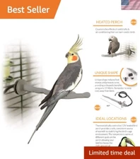 Thermo-Perch Heated Bird Perch - Safe 12V Comfort for Parakeets & Cockatiels