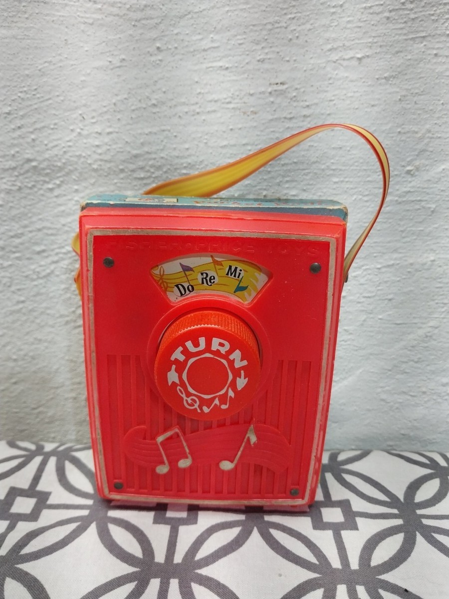 Vintage 1969 Fisher Price Wind Up Pocket Radio Music Box 🎶 Do Re
