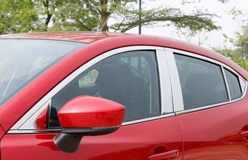 Para Mazda 3 2017 2018 Tira de ventanas de acero cromado Moldura Cubierta Tapicería - Imagen 4 de 4