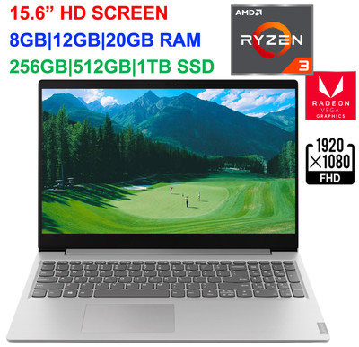 2020 Lenovo IdeaPad 3 15.6'' FHD Laptop AMD Ryzen 3,to 3.5 GHz, 20GB RAM &1TB SSD