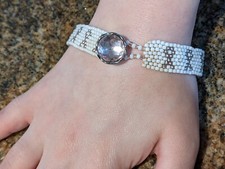 Pink Ribbon Breast Cancer Bracelet Awareness Support Microbead Bead 7.5