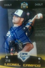 Leonel Campos Venezuela Card Signed #18 CS27S Padres San Diego