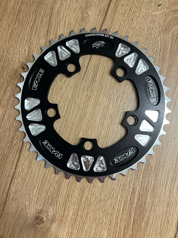 Plato Retro Vintage Nuevo en Caja RaceFace 42T DH - Negro, 94 BCD, Hecho en Canadá Foto 4 de 4